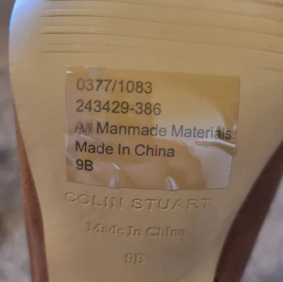 Colin Stuart Butterscotch knee-high heel faux leather boots. 9B - Picture 7 of 15